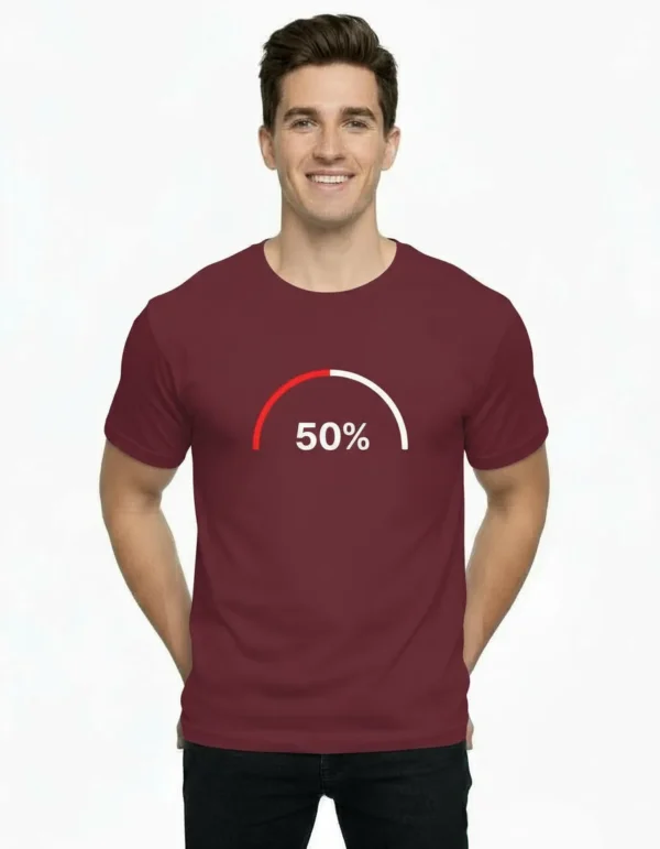 Teeptop Burgandy front Regular fit T shirt for men