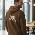 Teeptop coffee colour cotton hoodie mens