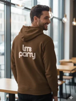Teeptop coffee colour cotton hoodie mens