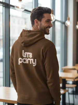 Teeptop coffee colour cotton hoodie mens