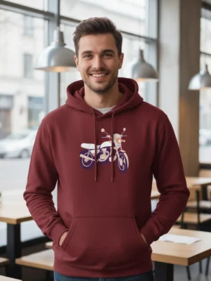 Teeptop maroon Printed Hoodies