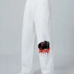 White baggy Travel Pants Men