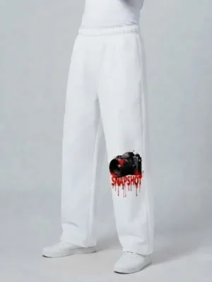 White baggy Travel Pants Men