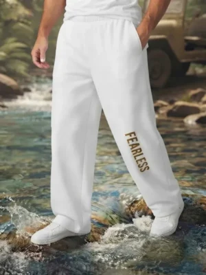 White cotton fearless baggy pants