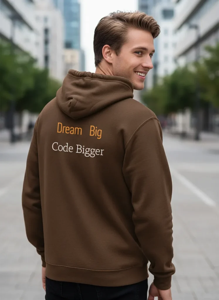 Teeptop Coffee colour regular hoodie back