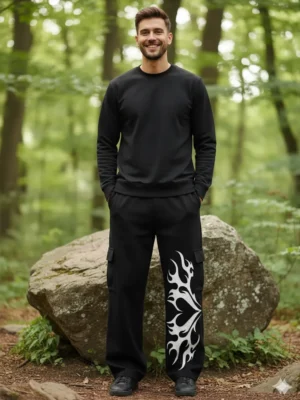 Teeptop black mens fleece pants