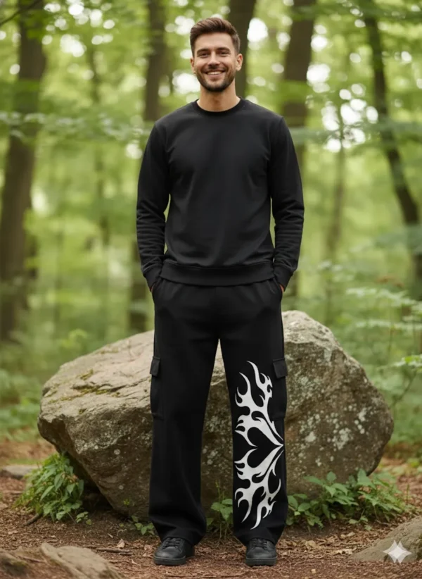 Teeptop black mens fleece pants