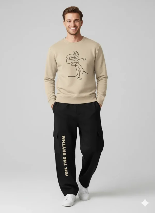 Teeptop Fleece Black Trousers Mens