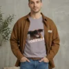 Teeptopfashion lavender t shirt with brown shirt