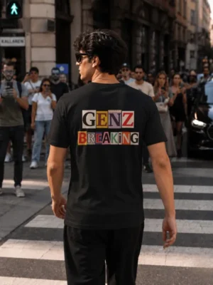 Black T Shirt regular fit for genz