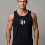 Teeptop black tank top for men