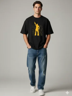 Teeptop Black oversize t shirt -Black Shirt for Men Combination