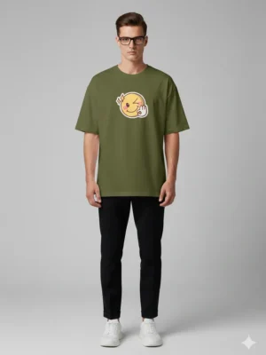 Teeptop Olive oversize t shirt-Oversized Shirt Male