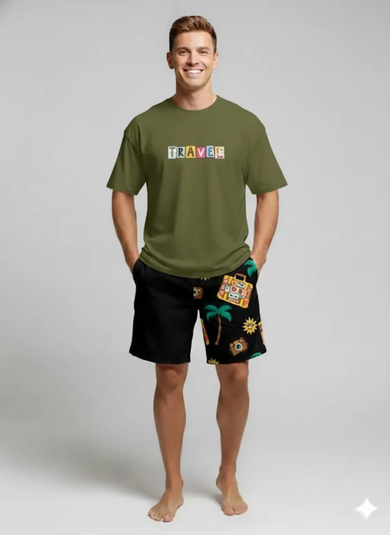Teeptop black shorts with T shirt