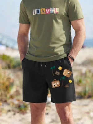 Teeptop black Mens Cotton Shorts