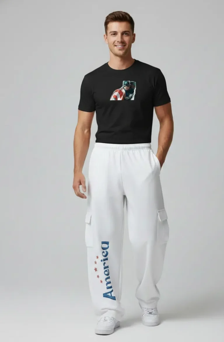 Teeptop white baggy pant-casual dress for men