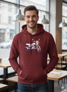 Teeptop-maroon-Colour-Regular-Hoodie