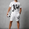 Footballer background white cord set