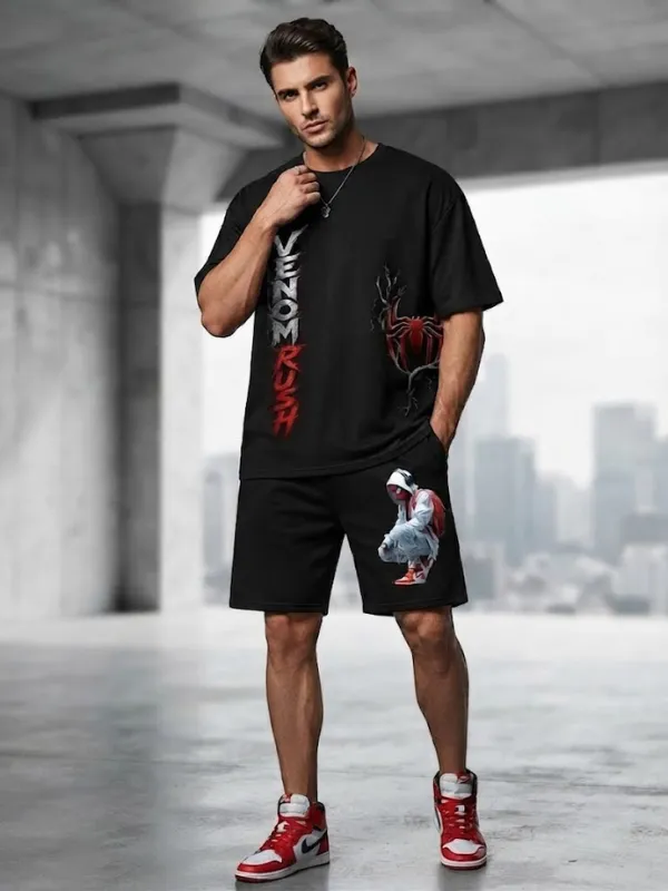 Black Spiderman Co Ord Sets Mens