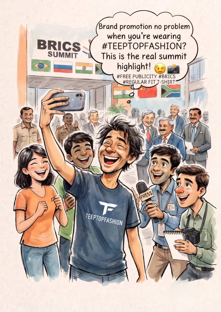 BRICS Summit Buzz, Round Neck T-Shirt Does!